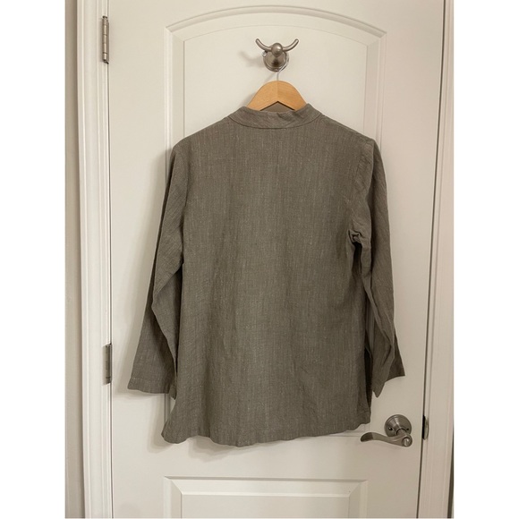 Eileen Fisher Linen Cotton Blend Single Button Jacket - Picture 2 of 6